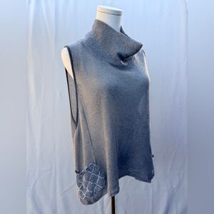 Made in Italy Mohair‎ Blend Cowl Neck Sleeveless Knit Top Size XL